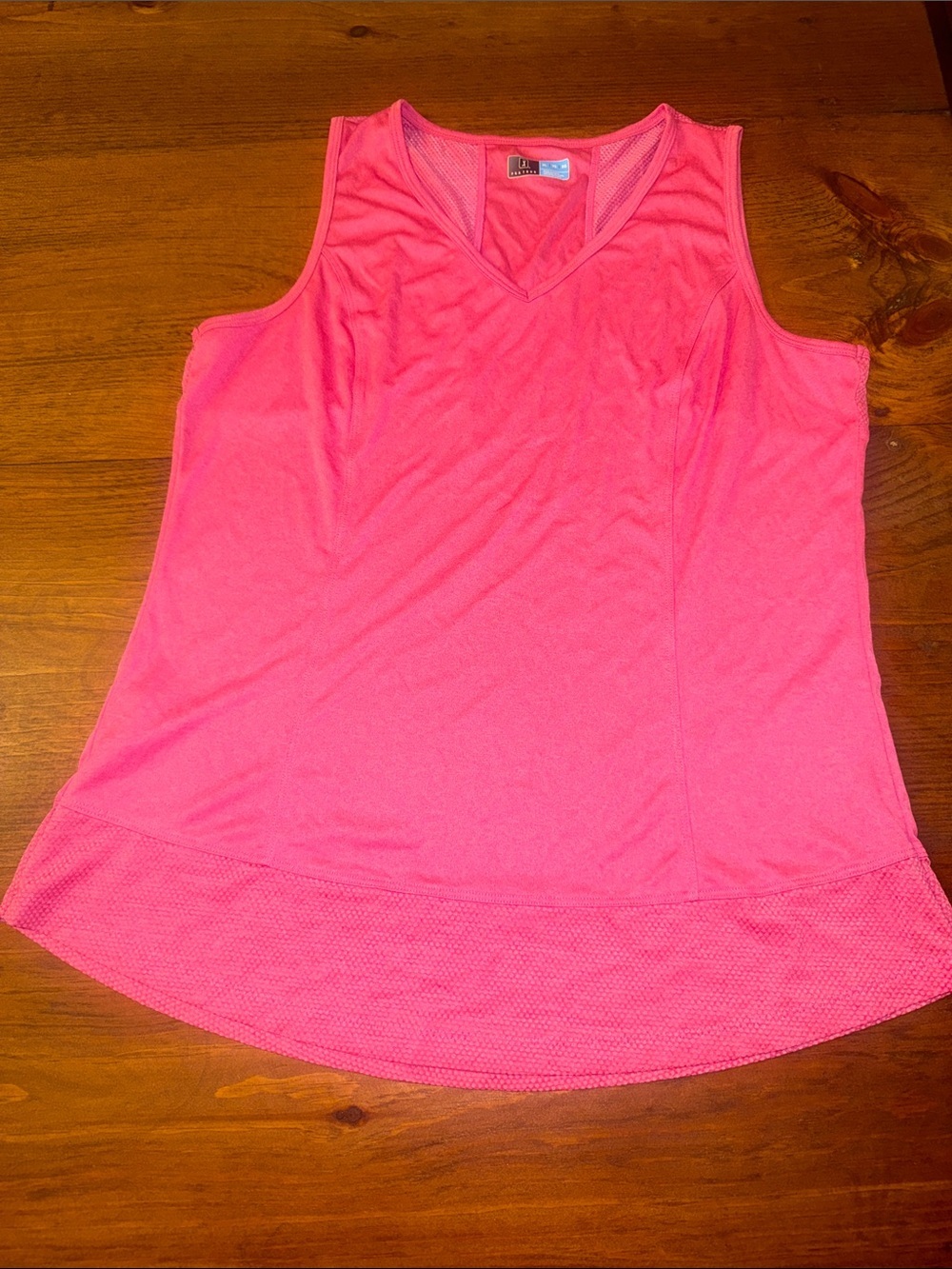 PGA Tour Bright Pink V-Neck Mesh-Hem Athletic Tank